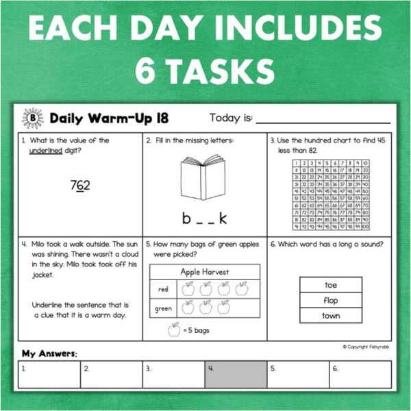 2nd grade morning work worksheet